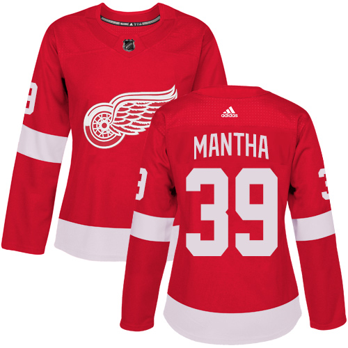 Adidas Detroit Red Wings #39 Anthony Mantha Red Home Authentic Women Stitched NHL Jersey
